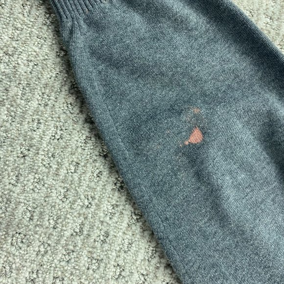 Tommy Hilfiger Argyle Sweater Men XL Gray White Diamond Pattern Knit -STAINS - Picture 4 of 8